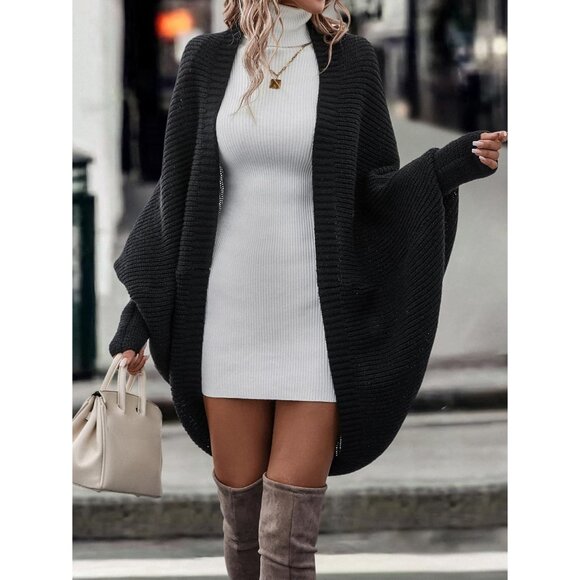 Women's Oversized Chunky Long Cardigan Open Front Knit Sweater Outerwear - Picture 3 of 6